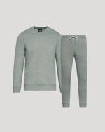 Medium Heather Gray Pullover Fleece Crew & Jogger 2-Pack