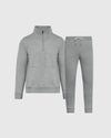 Dark Heather Gray Half Zip Fleece Sweatshirt & Jogger Outfit 2-Pack