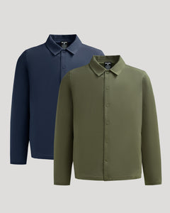 True ClassicMilitary Green & Navy Casual Jacket 2-Pack with snap-button closures.