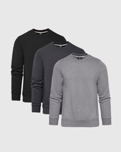 True ClassicMulti Fleece Crew Sweatshirt 3-Pack