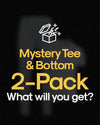 Mystery Tee & Bottom 2-Pack promo with gift box illustration.