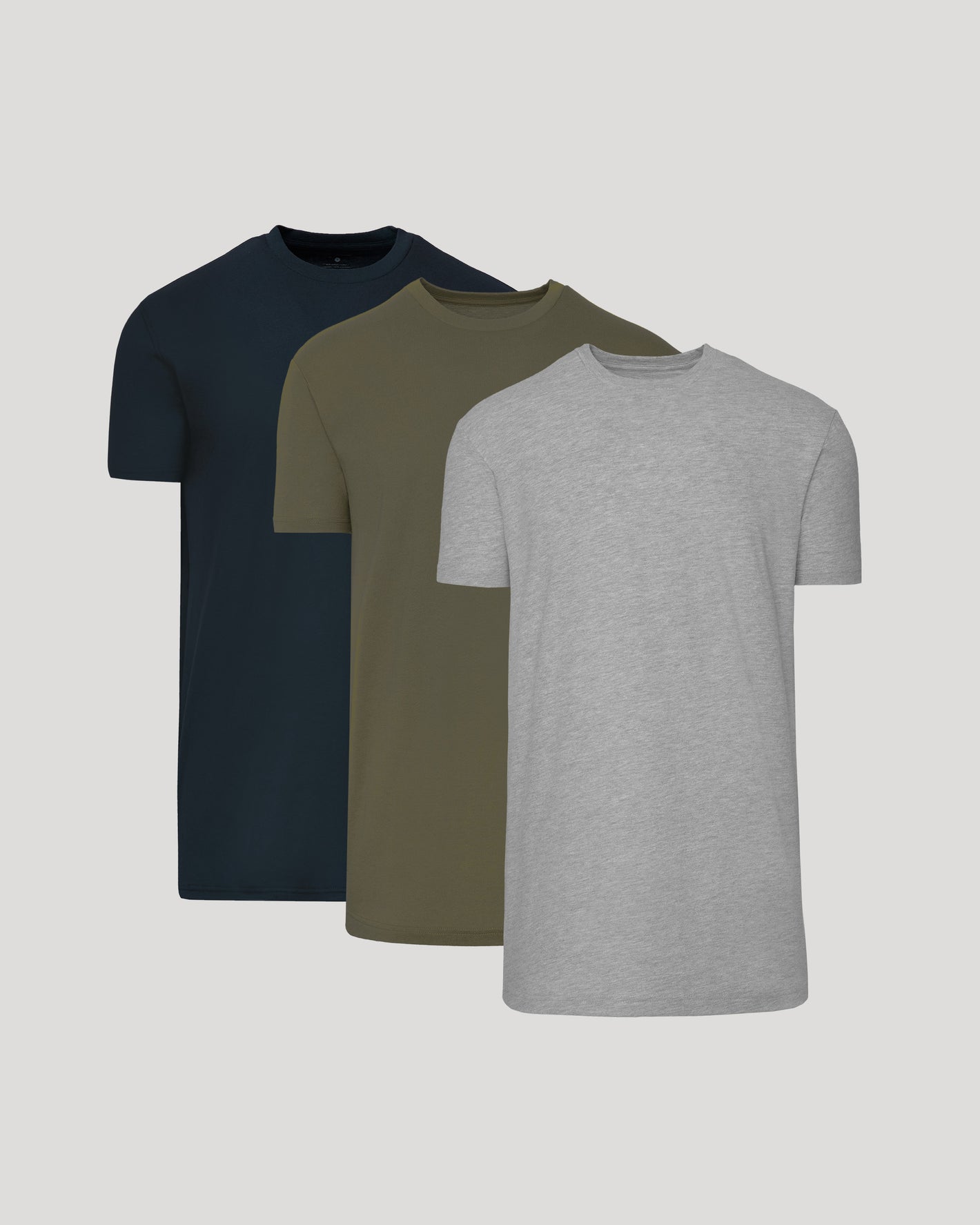 Classic Tall Straight Hem Crew Neck T-Shirt 3-Pack displayed in layers.