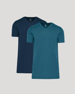 Navy & Lagoon Tall Premium Pima V-Neck 2-Pack