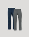 Navy & Carbon Straight Chino Pants 2-Pack, wrinkle-resistant and moisture-wicking.