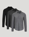 Long Sleeve Do-It-All Comfort Shirt 3-Pack neatly displayed.