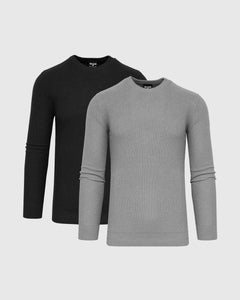 True ClassicNeutral Pique Crew Sweater 2-Pack
