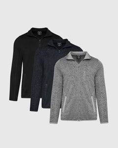 True ClassicNeutral Sweater Fleece Jacket 3-Pack
