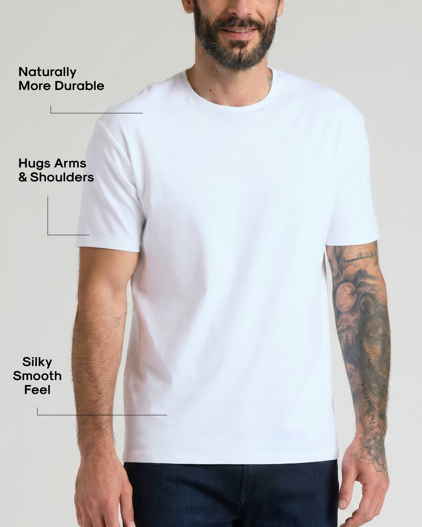 Optic White Pima Cotton Blend Crew