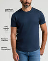 Pima Cotton Blend Curved Hem Crew 2-Pack