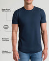 Navy Tall Pima Cotton Blend Curved Hem Crew