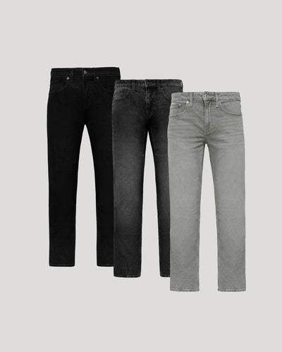 Straight Authentic Denim Jeans 3-Pack