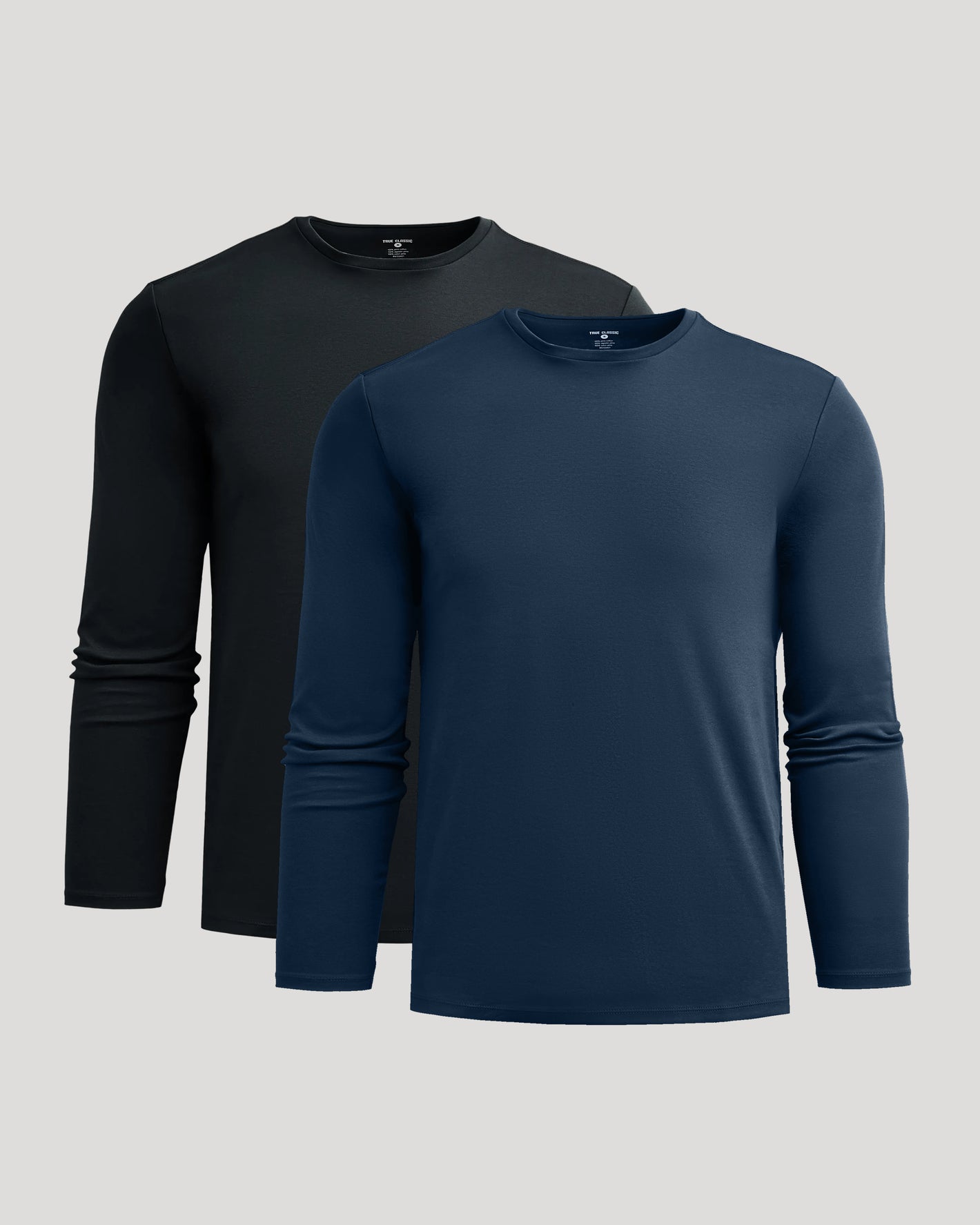 Black & Navy Premium Pima Long Sleeve Crew 2-Pack