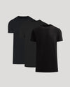 Tall Crews Variety 3-Pack: three black crew-neck T-shirts, one with pocket.