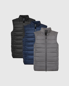 True ClassicEssential Puffer Vest 3-Pack