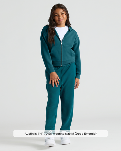 Girls Relaxed Joggers - Deep Emerald