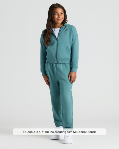 Girls Cropped Zip Hoodie
