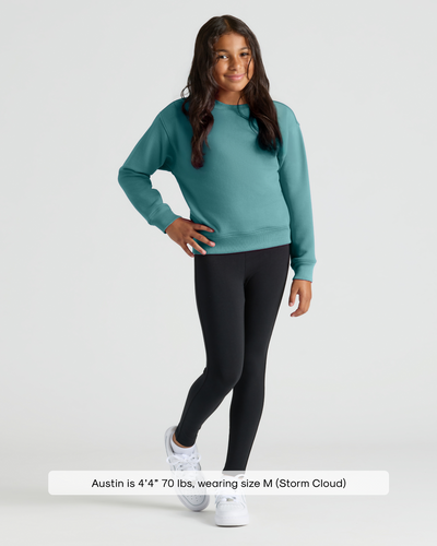 Girls Slouch Pullover Crew - Stormcloud