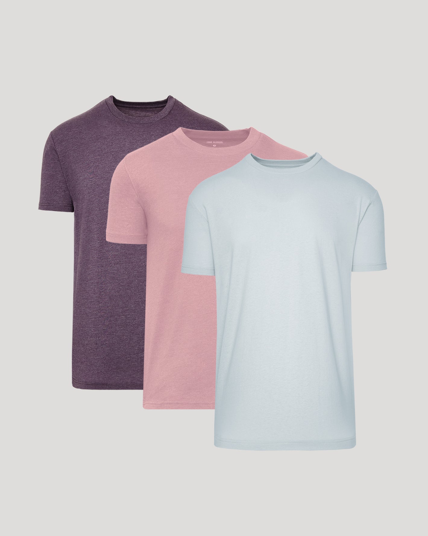 Classic Crew 3-Pack: three fitted, short-sleeve crew-neck T-shirts arranged side by side.