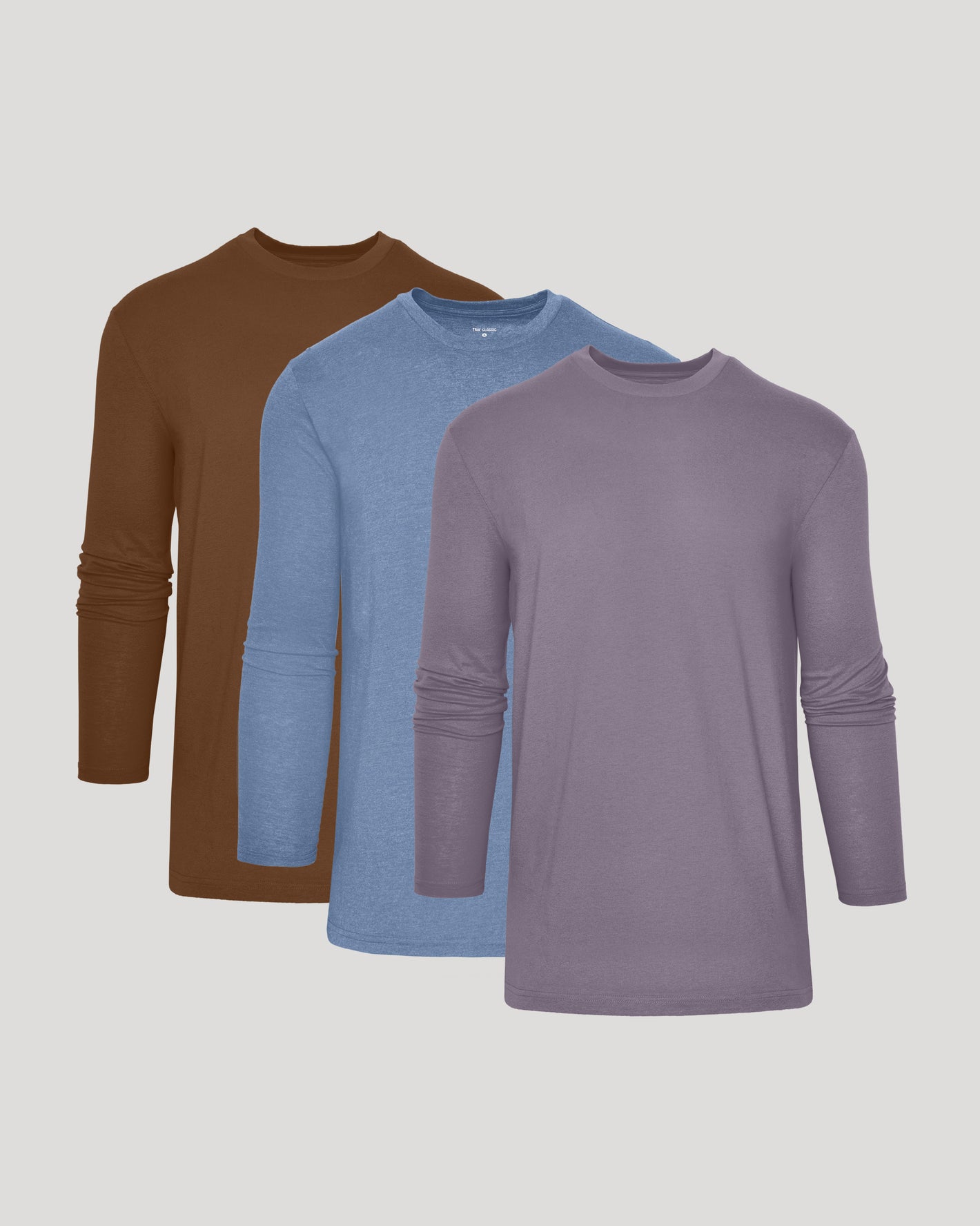Seasonal Tall Classic Long Sleeve Crew 3-Pack shirts displayed overlapping.