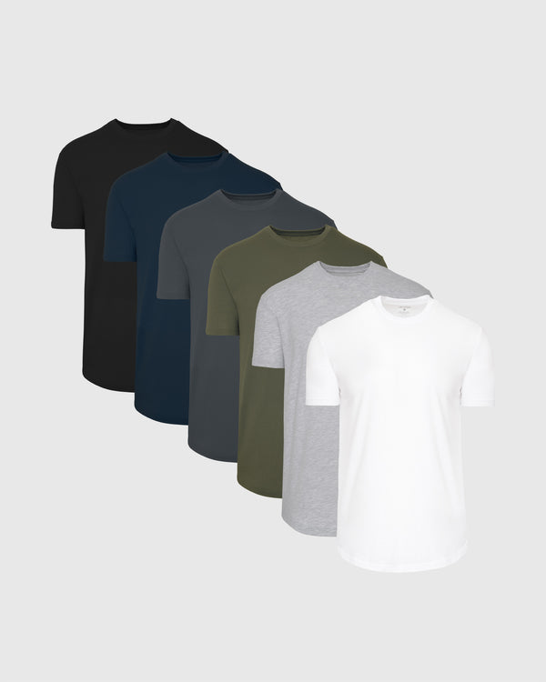 True Classic Men's Premium Curved Hem Classic Crew T-Shirt set.