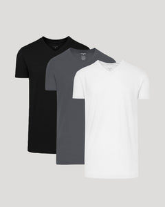 True ClassicMen's Tall Classic V-Neck T-Shirt — Premium Cotton Blend Tall Fit Tee