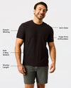Black Short Active Crew Neck