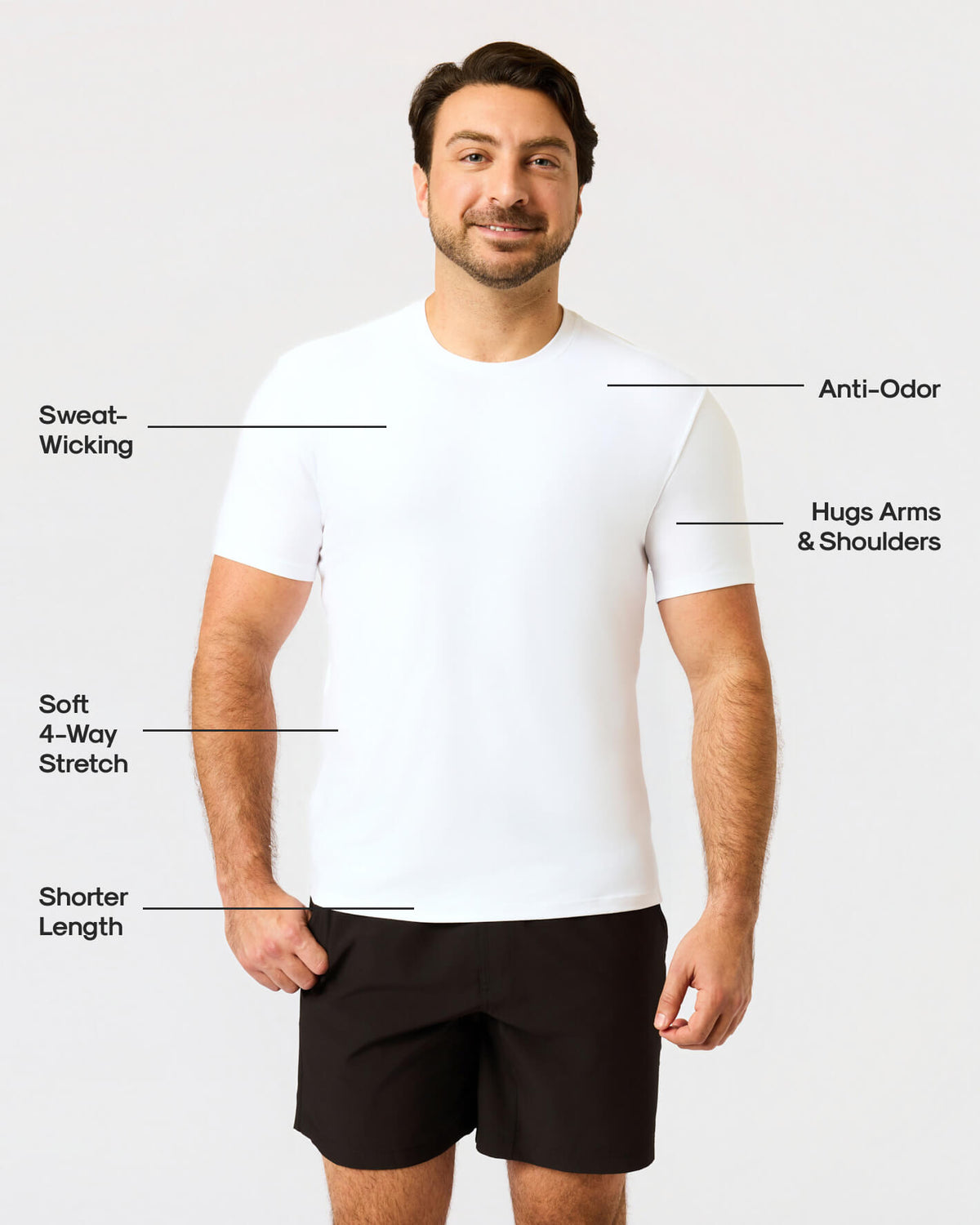 All White Short Active Crew Neck 10-Pack