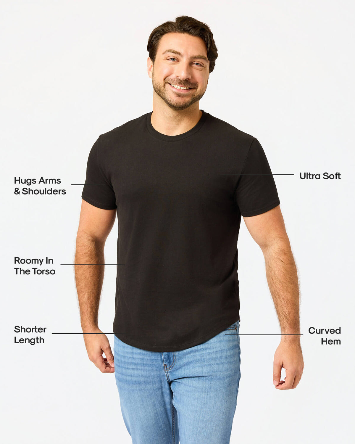 Short Classic Curved Hem Crew 6-Pack