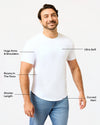 All White Short Classic Curved Hem Crew 3-Pack