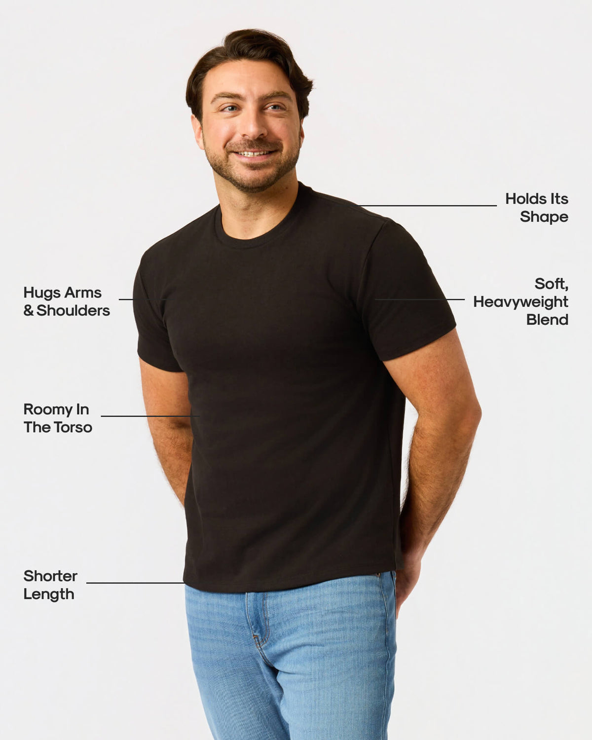All Black Short Heavyweight Crew 3-Pack