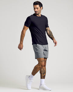 True ClassicMan in Midnight Active Crew 3-Pack, showcasing black athletic t-shirt and shorts.