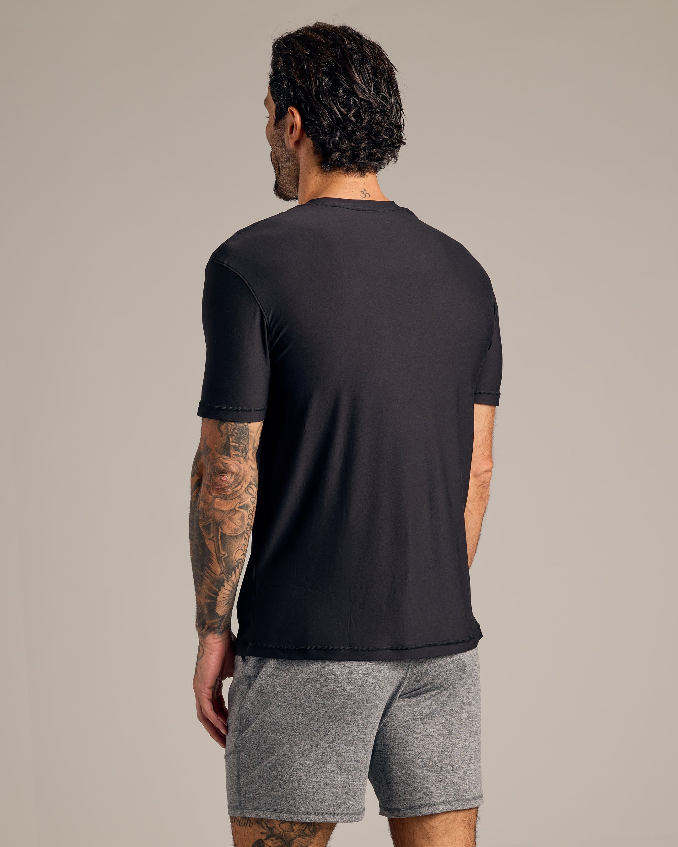 Black Active Crew Neck Tee