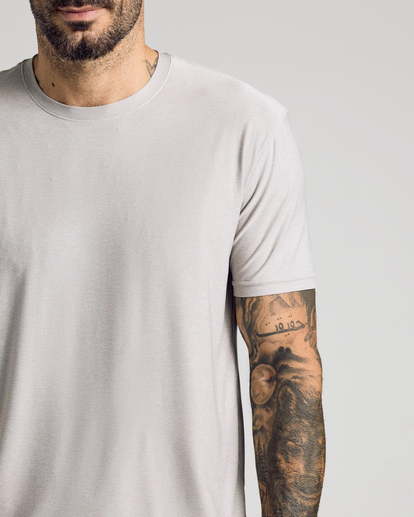 Light Heather Gray Active Crew Neck T-Shirt - True Classic