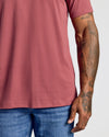 Rustic Apple Classic V-Neck worn, showcasing tattoos on arm.