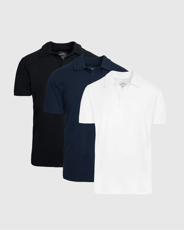 The Standard Classic Polo 3-Pack displayed side-by-side.