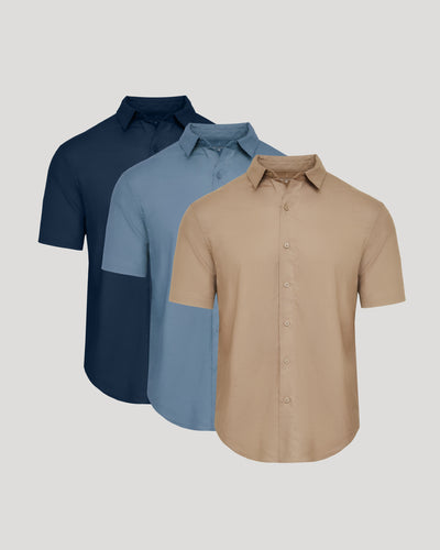 The Standard Short Sleeve Linen Shirt 3-Pack