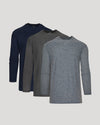 Active Long Sleeve Crew 3-Pack, featuring moisture-wicking, quick-dry shirts.