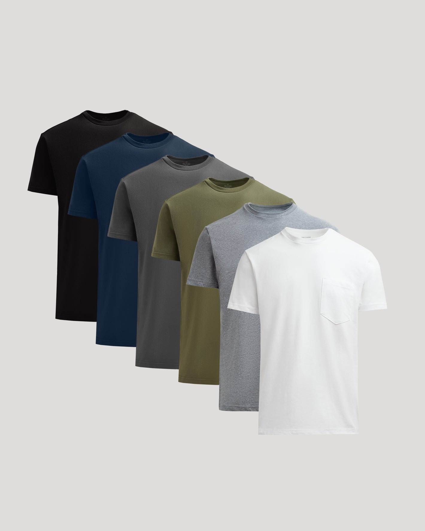 Staple Heavyweight Pocket Crew 6-Pack in muted tones, fanned display.