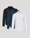 Staple Long Sleeve Performance Dress Shirt 3-Pack neatly displayed.