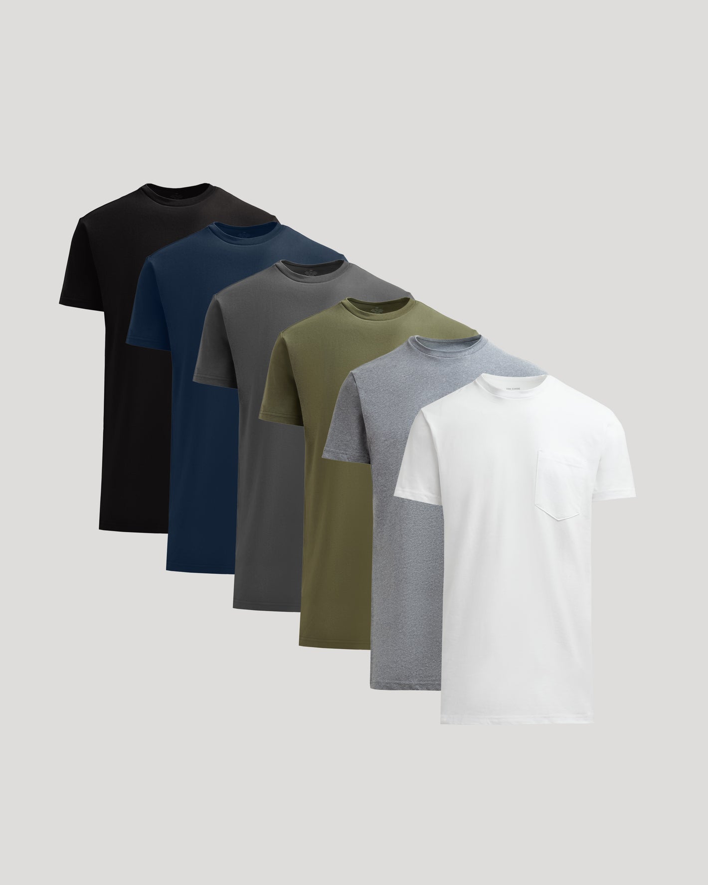 Staple Tall Heavyweight Pocket Crew 6-Pack T-shirts lineup.