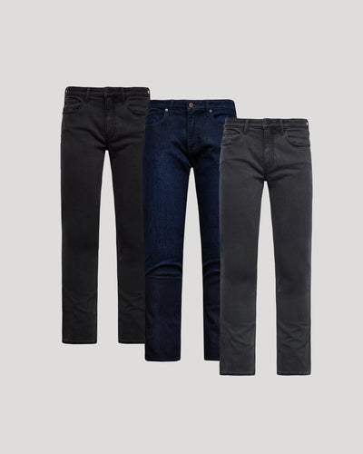 Straight High‑Stretch Jeans