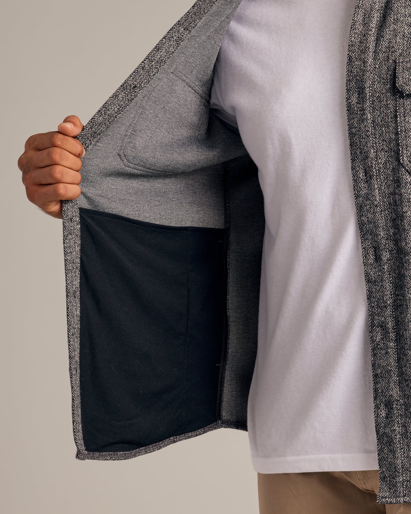 Black Sweater Shirt Jacket