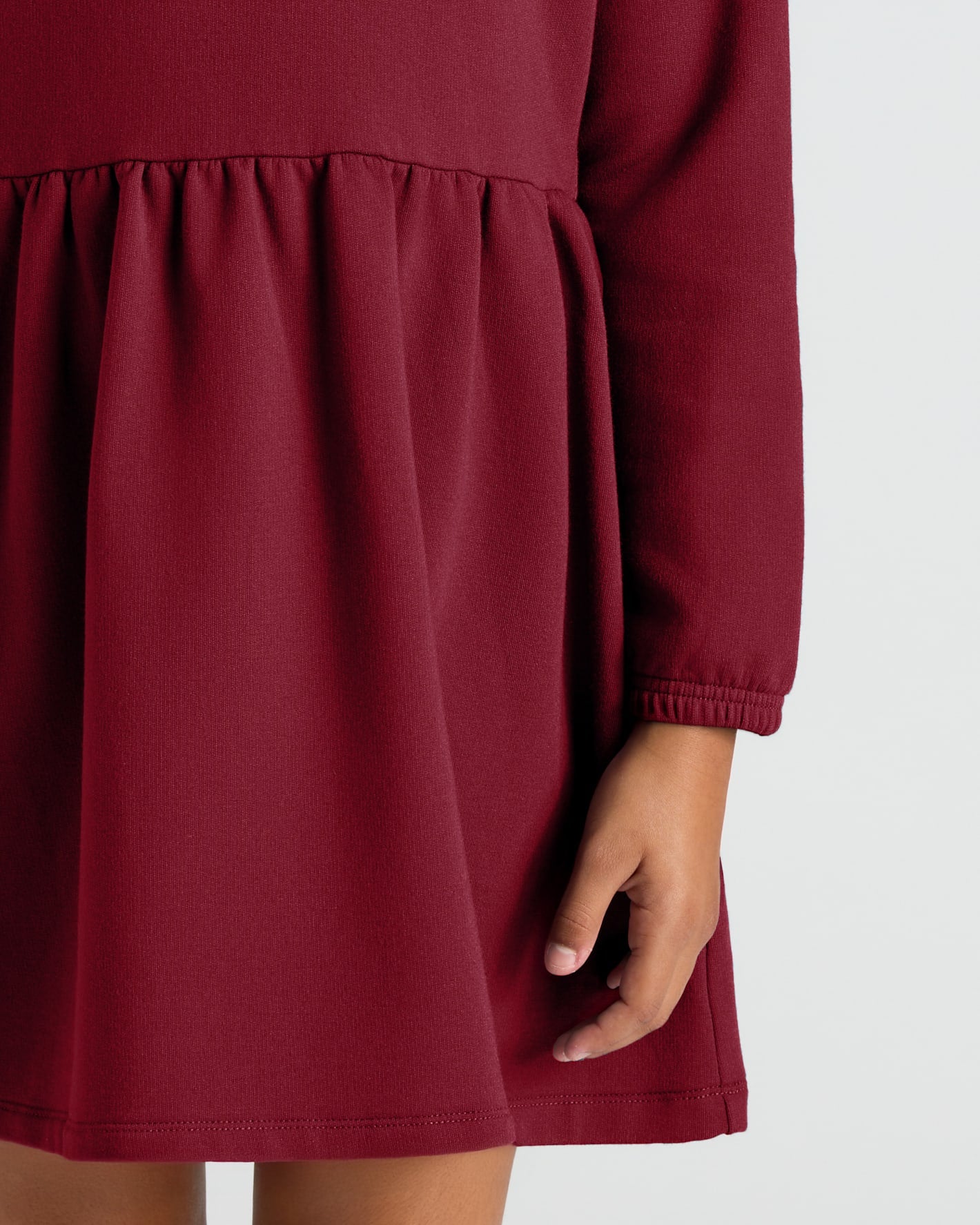 Girls Dark Maroon & Deep Emerald Long Sleeve Fleece Dress 2-Pack - True Classic Girls Dark Maroon & Deep Emerald Long Sleeve Fleece Dress 2-Pack - True Classic