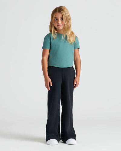 Girls Waffle Wide Leg Pants 3-Pack