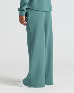 True ClassicGirls Stormcloud Waffle Long Sleeve Henley & Waffle Leg Pants, worn with white sneakers.