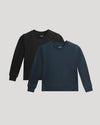 Black and navy LS fleece shirts 2 pack