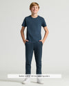 Boys' Navy Classic Curved Hem Crew Neck worn by adolescent boy.