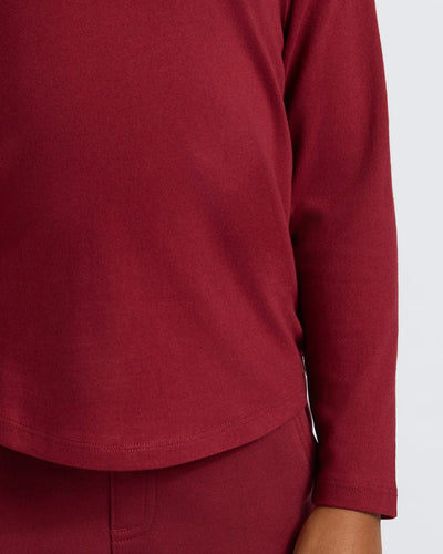 Boys' Long Sleeve Crew - Dark Maroon