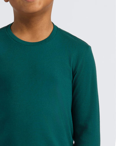 Boys' Long Sleeve Crew - Deep Emerald