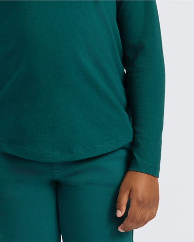 Boys' Long Sleeve Crew - Deep Emerald